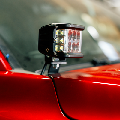 Low Profile Ditch Light Brackets Kit Fits 24-Present Toyota Tacoma/(2) 3X2 18W Amber LED Pods/Toyota OEM Square Style Ditch Light Switch Cali Raised LED