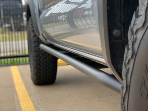 Trail Edition Rock Sliders Fits 24-Present Toyota Tacoma - Double Cab Short Bed/Kick Out/Raw Cali Raised LED