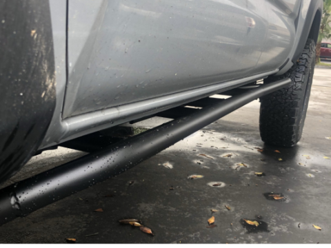 Trail Edition Rock Sliders Fits 24-Present Toyota Tacoma - Double Cab Long Bed/Kick Out/Raw Cali Raised LED