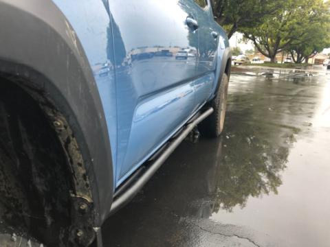 Trail Edition Rock Sliders Fits 24-Present Toyota Tacoma - Double Cab Long Bed/Kick Out/Powdercoat Cali Raised LED