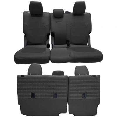 Bronco Seat Covers Tactical Rear Bench Seat Covers w/ No Fold Down Armrest for 21-25 Ford Bronco Black/Black Bartact