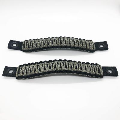 Paracord Grab Handles Front Pair Bolt-On for 18-25 Jeep Wrangler JL, JLU and Gladiator Made in USA 550 Paracord Black/ACU Camo