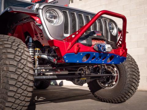 Bare Steel Nighthawk Mid-tube Stinger Front Bumper with Aluminum Skid for JK, JL, and JT - Bare Steel Artec Industries