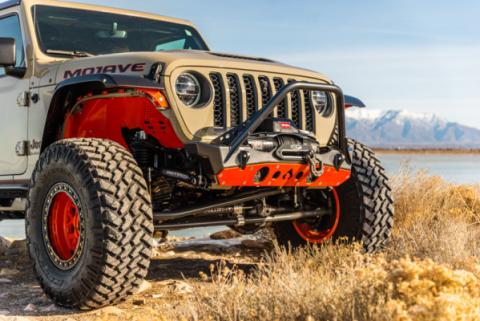 Bare Steel Nighthawk Mid-tube Stinger Front Bumper with Aluminum Skid for JK, JL, and JT - Bare Steel Artec Industries