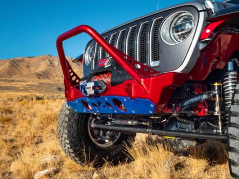 Bare Steel Nighthawk Mid-tube Stinger Front Bumper with Aluminum Skid for JK, JL, and JT - Bare Steel Artec Industries