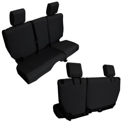 Jeep JKU Base Line Performance 4 DR Rear Split Bench Seat Covers 13-18 Wrangler JK Black Bartact