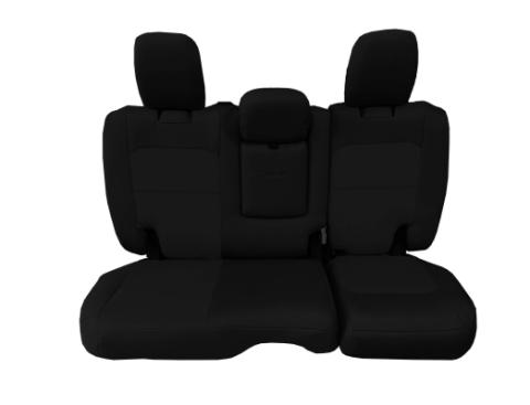 Jeep JLU Tactical Rear Bench Seat Covers 4 Door 18-Up Wrangler JLU w/ Fold Down Armrest 4XE Edition Only Black/Black Bartact