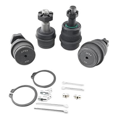 Apex Chassis Heavy Duty Ball Joint Kit Fits: 90-01 Jeep Cherokee 90-92 Jeep Comanche 93-98 Jeep Grand Cherokee 97-06 Jeep Wrangler TJ 87-95 Jeep Wrangler YJ Includes: 2 Upper &amp; 2 Lower