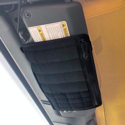 Molle Modular Universal Visor Organizer Panel W/ Zippered Pocket For Mid-Size Vehicle Visors Bartact