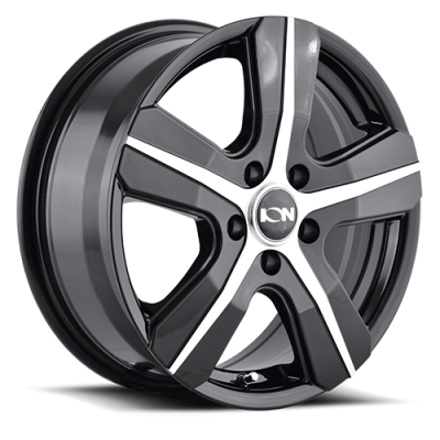 Cast Aluminum Wheels 101 GB 18x8 Machined Face Gloss Black 5 On 108 Bolt Pattern 50 Offset ION Wheels