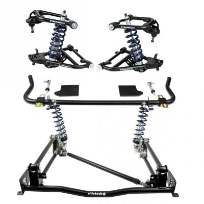 TQ Coil-Over System For 1955-1957 Chevy W/ One Piece Frame Front And Rear TQ Coil-Overs Upper And Lower Strongarms Bolt-On 4-Link And Front Sway Bar Ridetech