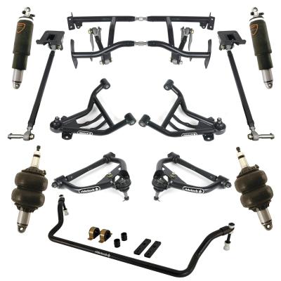TQ Air Suspension System For 1970-1981 Camaro and Firebird Front And Rear TQ Shockwaves Upper And Lower Strongarms Bolt-On 4-Link And Front Sway Bar Ridetech