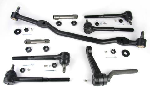 Steering Linkage Kit For 1964-1967 Chevelle Cutlass W/ 7/8 Inch Center Link Center Link Idler Arm Inner Tie Rods Outer Tie Rods And Billet Tie Rod Adjusters Ridetech