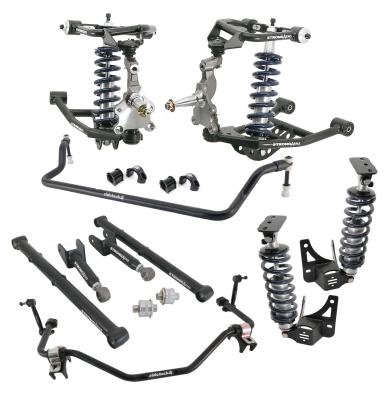 HQ Coil-Over System For 1968-1972 Chevelle Cutlass Front And Rear HQ Coil-Overs Front Upper And Lower Strongarms Rear Upper And Lower Strongarms Tall Spindles And Front And Rear Sway Bars Ridetech