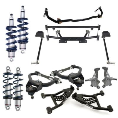 TQ Coil-Over System For 1973-1974 Nova Front And Rear TQ Coil-Overs Front Upper And Lower Strongarms Tall Spindles Bolt-On 4-Link And Front Sway Bar Ridetech