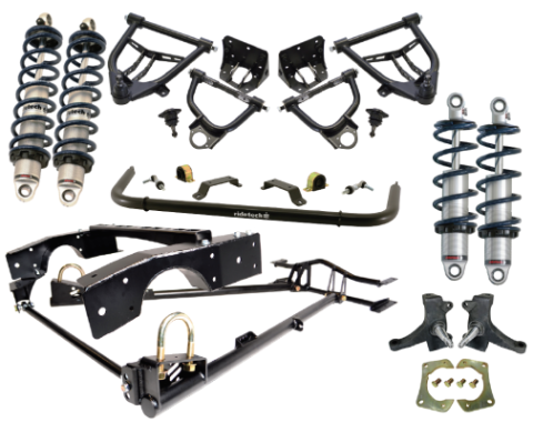 TQ Coil-Over System For 1963-1970 C10 Front And Rear TQ Coil-Overs Front Upper And Lower Strongarms Rear Strongarms Drop Spindles And Front Sway Bar Ridetech