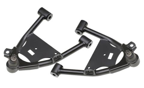 Front Lower Strongarms For 1982-2003 S10 For Use W/ Coolride Air Springs Pair Of Tubular Control Arms W/ Ball Joints And Delrin Bushings Powder Coated Satin Black Ridetech