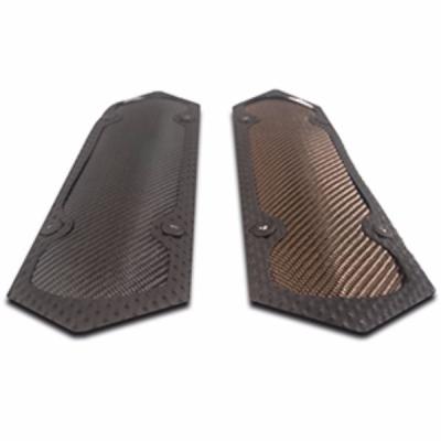 Motorcycle Exhaust Heat Shield 3.75 Inch x 5.75 Inch Long W/Clamps Carbon Fiber Color Thermo Tec