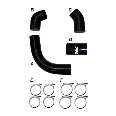 LB7 02-04 Silicone Hose And Clamp Kit Black PPE Diesel