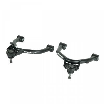 Front Upper Strongarms For 2007-2016 Silverado / Sierra 1500 2Wd/4Wd W/ OE Cast Steel Arms Pair Of Tubular Control Arms W/ Ball Joints And Delrin Bushings Powder Coated Satin Black Ridetech