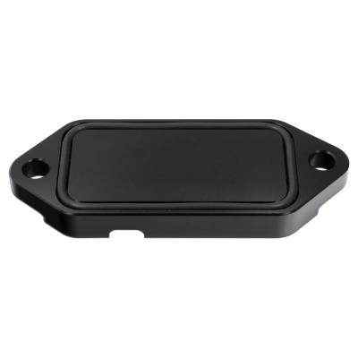 2001-2020 GM 6.6L Duramax Coolant Block-Off Plate - Billet Aluminum - Black