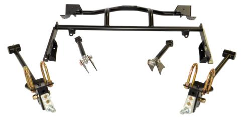 Bolt-On 4-Link For 1967-1970 Cougar R-Joints Adjustable Upper Bars Fixed Lower Bars Bolt-On Cradle Axle Brackets And Hardware Powder Coated Black For Use W/ Shockwaves Or Coil-Overs Sold Separately Ridetech