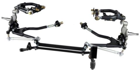 Truturn System For 1961-1965 Falcon For Use W/ Coil-Overs Or Shockwaves Sold Separately Upper And Lower Arms Delrin Bushings Ball Joints Cross Shafts Tall/Drop Spindles Steering Arms And Tie RodsPowder Coated Black Ridetech