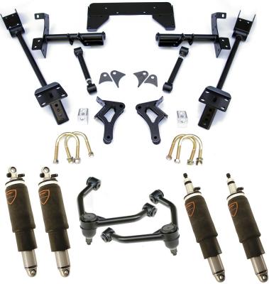 Air Suspension System For 1970-1974 Charger Challenger Front HQ Shockwaves Upper Strongarms Rear HQ Shockwaves And Bolt-On 4-Link Ridetech