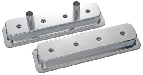 Engine Valve Covers Circle Track-Center Bolt Die Cast w/Tubes SB Chevy Chevrolet Performance Parts