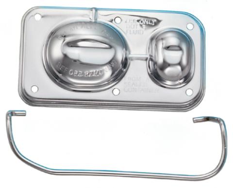 Master Cylinder Cover Single Bail Style For Power Disc Brakes 3-3/8 X 5 Inch Chevrolet Performance Parts