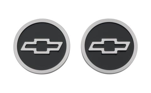 Freeze Plug Inserts Black with Raised Bowtie Emblem For SB Chevy Engine Pair Chevrolet Performance Parts