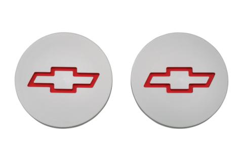 Freeze Plug Inserts Silver w/Recessed Bowtie Emblem For SB Chevy Engine Pair Chevrolet Performance Parts