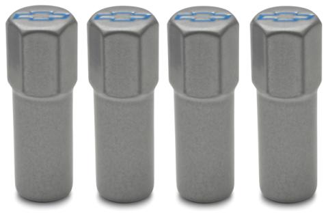 Engine Valve Cover Mini Nuts Steel Gray Bowtie Logo Studs Included 4pc Blue Bowtie Chevrolet Performance Parts