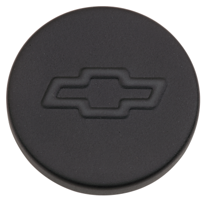 Engine Oil Filler Cap Push-In Style 1.22 Hole Bowtie Logo Black Crinkle Chevrolet Performance Parts