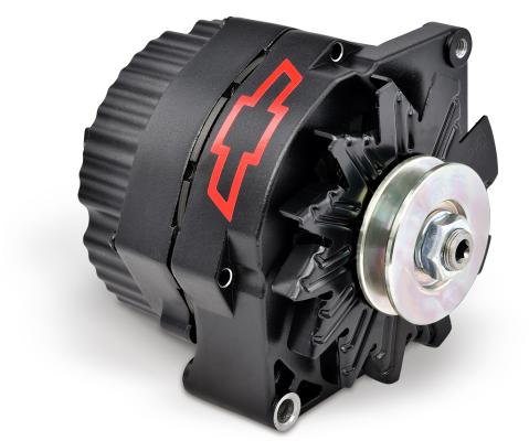 100 AMP Alternator Black Crinkle 1-Wire GM 10 SI w/ Internal Regulator, V-Pully, and External Fan Proform