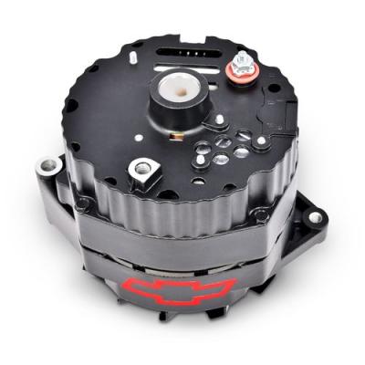 100 AMP Alternator Black Crinkle 1-Wire GM 10 SI w/ Internal Regulator, V-Pully, and External Fan Proform