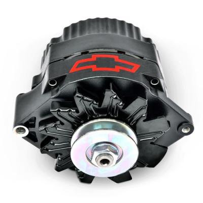 100 AMP Alternator Black Crinkle 1-Wire GM 10 SI w/ Internal Regulator, V-Pully, and External Fan Proform