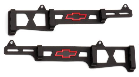 Spark Plug Wire Loom Set Linear Style Bowtie Logo SB Chevy Black Crinkle Chevrolet Performance Parts