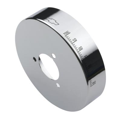 Engine Harmonic Balancer Cover For BB Chevy using 8 Inch Damper Chrome Chevrolet Performance Parts