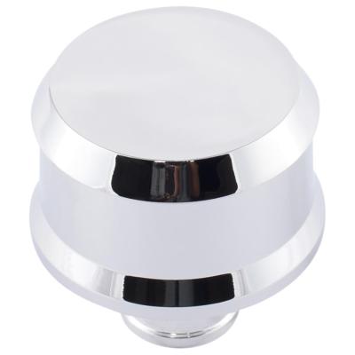 Slant-Edge Aluminum Push-In Air Breather Cap Chrome Finish No Emblem Proform