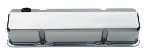 Valve Covers Slant Edge Tall Die Cast Polished Without Logos SB Chevy No Logos Chevrolet Performance Parts