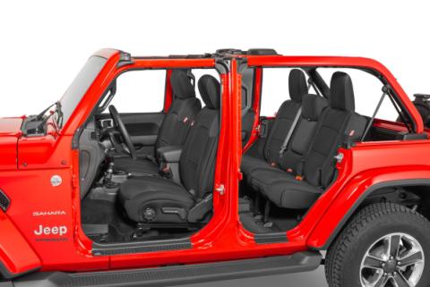 Jeep Wrangler Neoprene Seat Covers for 18-20 Jeep Wrangler JL Unlimited 4-Door w/Leather Interior Black Diver Down