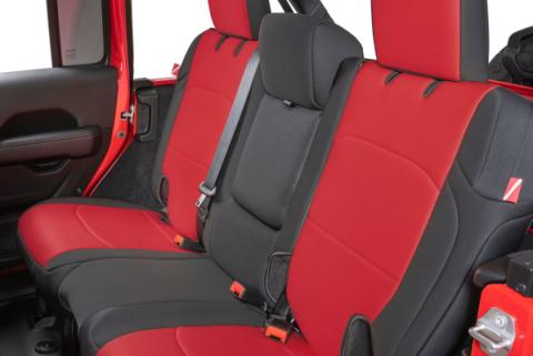 Jeep Wrangler Neoprene Seat Covers for 18-20 Jeep Wrangler JL Unlimited 4-Door w/Leather Interior Black Diver Down