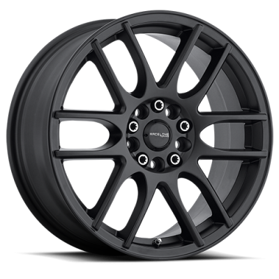 Aluminum Wheels 17x7.5 Mystique 141B Satin Black 40 Offset 4 on 100/4 on 108 Bolt Pattern 72.62 Bore Raceline