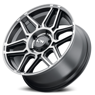 Cast Aluminum Wheels 146 MB 17x9 Machined Dark Tint Matte Black 5 On 127 Bolt Pattern 0 Offset ION Wheels