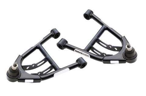 Front Lower Strongarms For 1974-1978 Mustang Ii Suspension For Use W/ Coil-Over/Shockwave Pair Of Tubular Control Arms W/ Ball Joints And Delrin Bushings Powder Coated Satin Black Ridetech