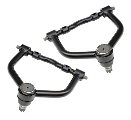 Front Upper Strongarms For 1974-1978 Mustang Ii Pair Of Tubular Control Arms W/ Cross Shafts Rubber Bushings And Ball JointsPowder Coated Satin Black Ridetech