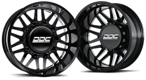 Dually Wheels Aftermath Black/Mill 22x8.25 8x200 SS Fronts Ford 05-25 Ford F-350 11-14 DDC Wheels