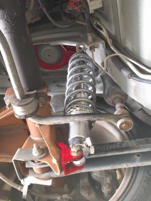 1982-2002 Camaro and Firebird Upper and Lower Rear Coil-Over Shock Bracket Kit Red J&amp;M Products