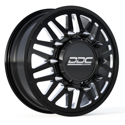 Dually Wheels Aftermath Black/Milled 22X8.25 10X225 Super Duty/Ram F-450 05-10 F-450 15-25 Ram 4500 08-25 DDC Wheels